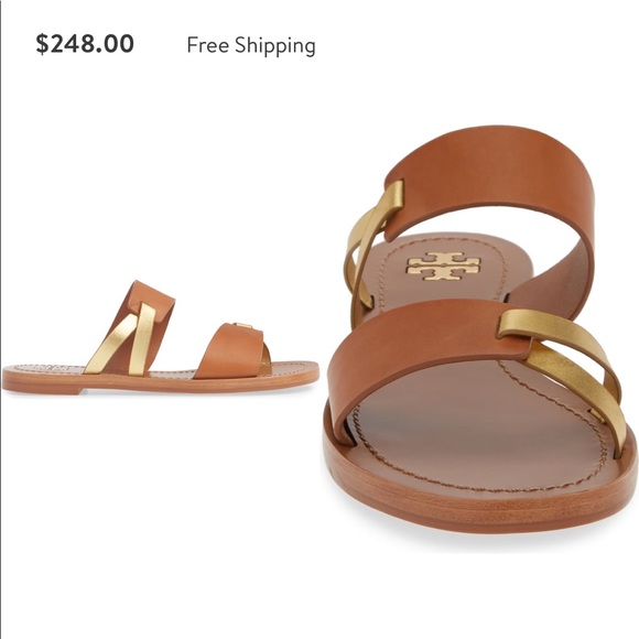Tory Burch Ravello Slide Gold / Tan - Picture 2 of 4